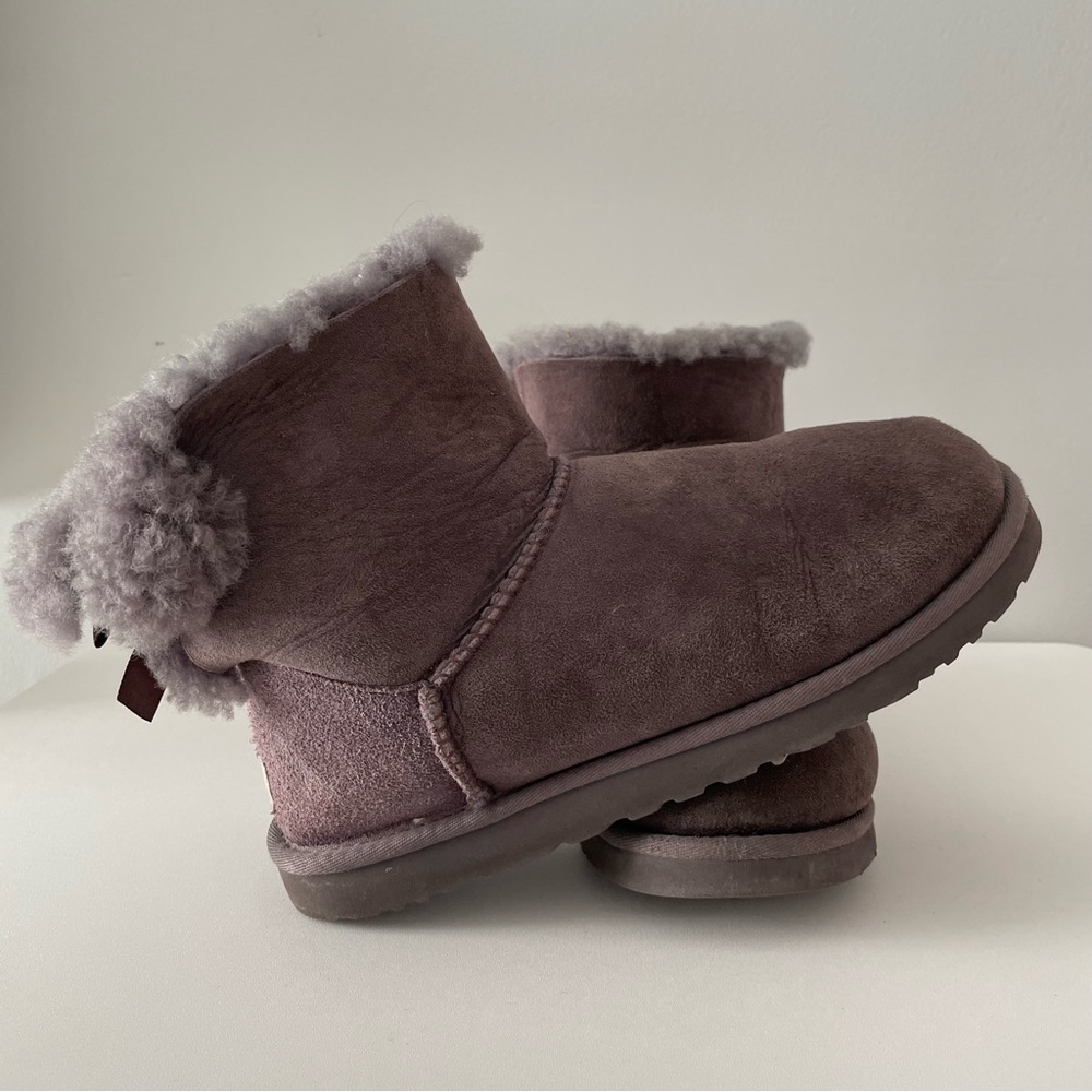UGG Australia Women’s Boots Bailey Bow Dark Violet Mid Calf
